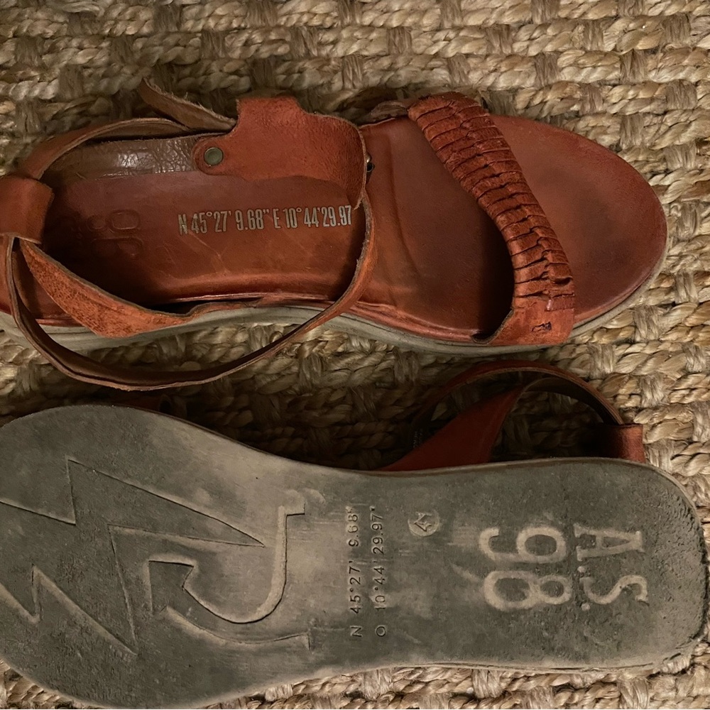 A.S.98 Rust Leather Sandals